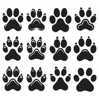 Dog Paw Print Set Simple and Editable Graphics vector