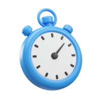 A rendered image of a blue and white stopwatch with a simple face on a plain colored setting transparent background png
