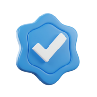 A light blue verification badge with a white checkmark on a plain background illustration transparent background png
