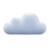 Isolated cartoon cloud with a light blue color on a plain setting, simple and minimalist design transparent background png