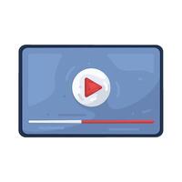 computer screen with play button vector