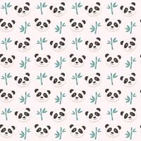 Cute panda pattern background design vector