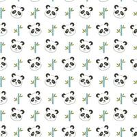 Cute panda pattern background vector