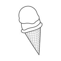 Line art of Ice Cream Cone vector