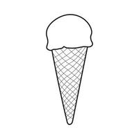 Line art of Ice Cream Cone Illustration vector