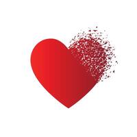Disintegrating Red Heart Symbolizing Love and Heartbreak vector