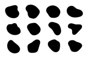 Abstract Organic Black Blob Shapes on White Background vector