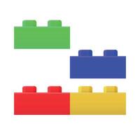 Colorful toy bricks arranged separately vector