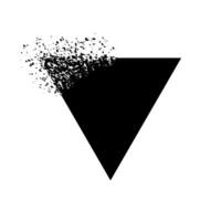Abstract Disintegrating Black Triangle on White vector