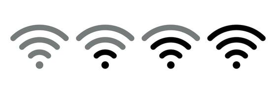 WiFi signal strength indicator fading from weak to strong vector