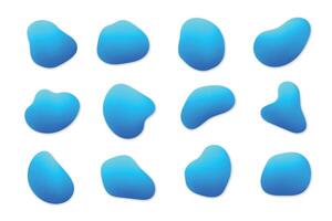 Abstract Blue Gradient Blob Shapes on White Background vector