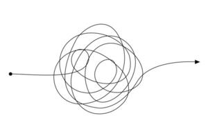 Chaos to Clarity Pathway with Directional Arrow vector