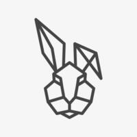 Polygonal rabbit head icon on white background vector
