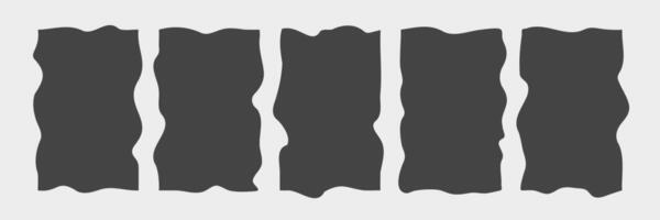 Vertical Rectangle Frames with Wiggly Borders. Variorse Shapes with zigzag edge vector