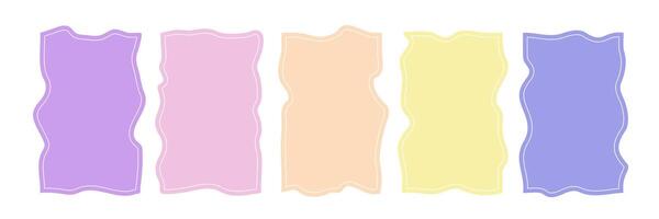 Vertical fluid shapes. Deform frame border for text or messages. Rectangular Organic Box Set vector