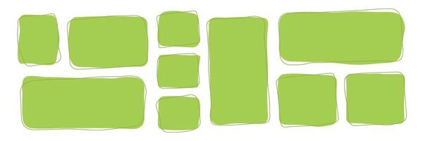 Abstract rectangle frames with wiggly borders. Variorse Shapes with zigzag edge vector