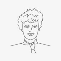 oman pilot portrait sketch on white background. vector