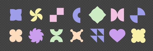 Geometric shapes collection. Simple tag figures. Trendy decorative elements. Art decor basic form vector