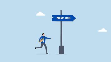 Change to new job, 4k animation of Employee in business transporting items for a new job opportunity. video