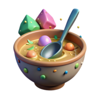 impressive minimalist Soup Bowl with Spoon Cutout for Soup Menu authentic png