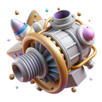 wonderful abstract Spacecraft Engine Isolated for Engineering Projects detailed png