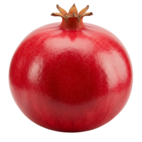 A vibrant pomegranate fruit with a crown on a plain background showcasing its smooth skin and color transparent background png