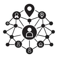 Network Connection Hub Illustration for Social Media vector
