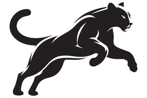 Powerful Black Panther Leaping Illustration for Graphic Design Projects vector