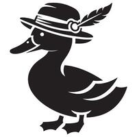 Stylish Duck with Hat Image Whimsical Bird Illustration vector