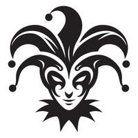 Intricate Jester Head with Bells Art Illustration vector