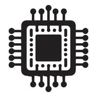 Sophisticated black processor chip illustration for digital technology designs vector
