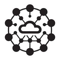Cloud Computing Network Connection Silhouette Illustration vector