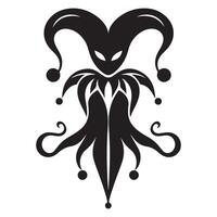 Mysterious Jester Silhouette Character Funny Carnival Festive Design vector
