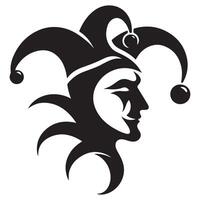 Classic Jester Profile Silhouette Artistic Playful Festive Character vector