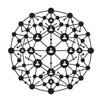 Complex Network of People Connections Illustrating Social Structure and Relationships vector