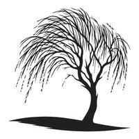 Weeping Willow Tree Silhouette Graphic for Landscape Design vector