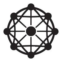 Global Network Silhouette Connecting the World Illustration vector