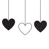 Hanging Heart Ornaments Graphic for Valentine's Day vector