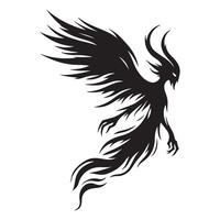 Dark Shadow Figure Silhouette Illustration of Winged Creature vector