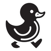 Cute Silhouette of Duckling Walking Symbolizing Spring and New Life vector