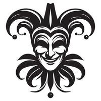 Intricate Jester Mask Silhouette The Symbol of Playfulness and Deception vector