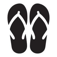 Sleek Silhouette of Black and White Flip Flops Footwear Design vector