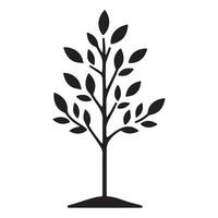 Simple Tree Silhouette Illustration Symbolizing Life and Connection to Earth vector