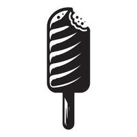 Chocolate Covered Ice Cream Bar Illustration with Bite vector