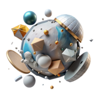 serene minimalist Space Debris Field Cutout for Environmental Concerns genuine png