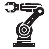 Robotic Arm Silhouette Illustration for Automation and Engineering vector