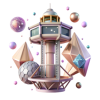 beautiful modern Space Elevator Ascending Towards Space Transparent Background original png