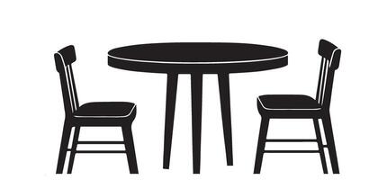 Modern Table and Chairs for Dining Room Black Image vector