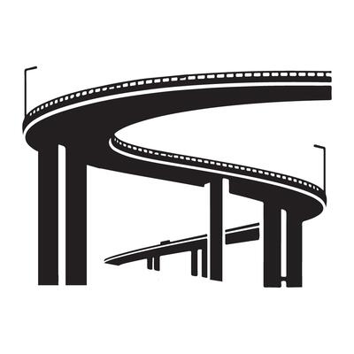 Illustration Modern Highway Overpass Bridge Transportation Design