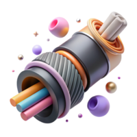 beautiful artistic Space Elevator Cable Cross Section Transparent for Engineering Projects detailed png
